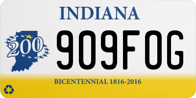 IN license plate 909FOG