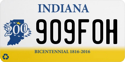 IN license plate 909FOH
