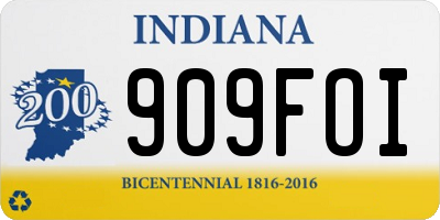 IN license plate 909FOI