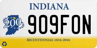 IN license plate 909FON