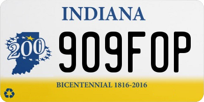 IN license plate 909FOP