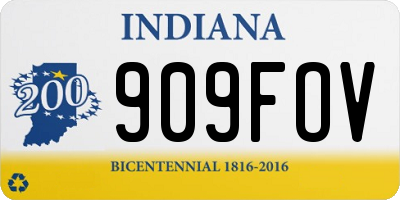 IN license plate 909FOV