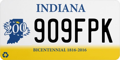 IN license plate 909FPK