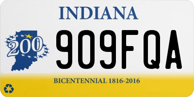 IN license plate 909FQA