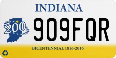 IN license plate 909FQR