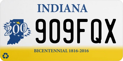IN license plate 909FQX