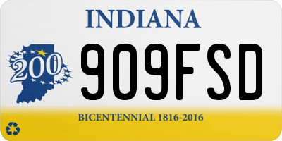 IN license plate 909FSD