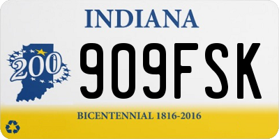 IN license plate 909FSK