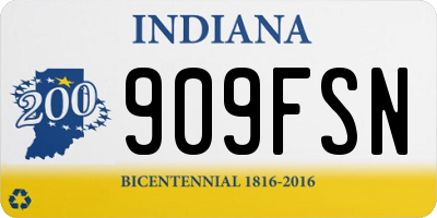 IN license plate 909FSN