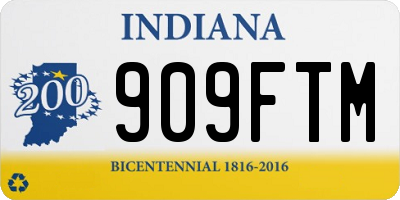 IN license plate 909FTM