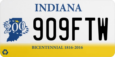 IN license plate 909FTW