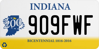 IN license plate 909FWF