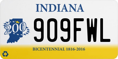 IN license plate 909FWL