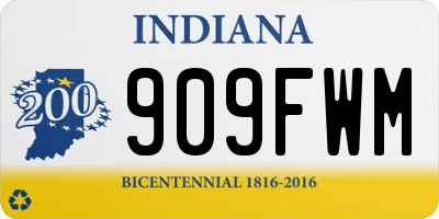 IN license plate 909FWM