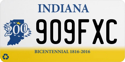 IN license plate 909FXC