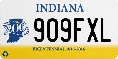 IN license plate 909FXL