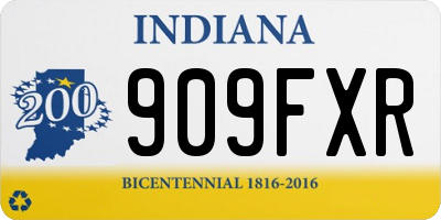 IN license plate 909FXR