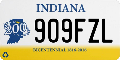 IN license plate 909FZL