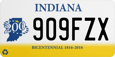IN license plate 909FZX