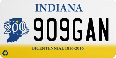 IN license plate 909GAN
