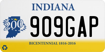 IN license plate 909GAP