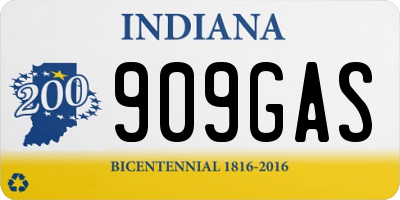 IN license plate 909GAS