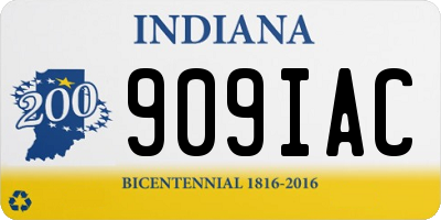 IN license plate 909IAC