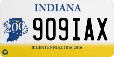 IN license plate 909IAX