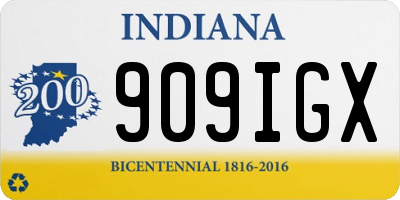 IN license plate 909IGX