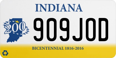 IN license plate 909JOD