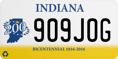 IN license plate 909JOG