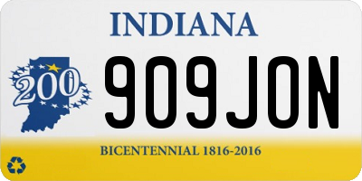 IN license plate 909JON