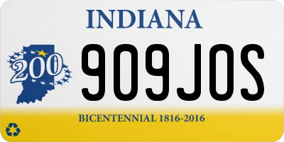 IN license plate 909JOS