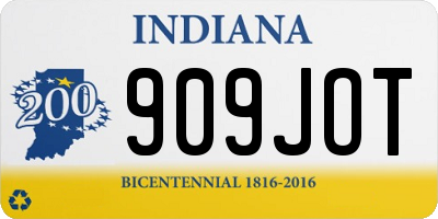 IN license plate 909JOT