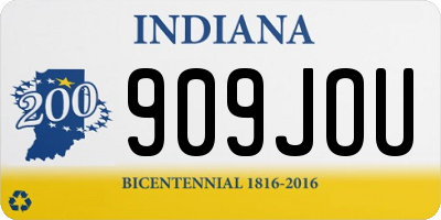 IN license plate 909JOU