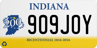 IN license plate 909JOY