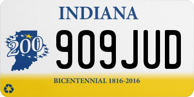 IN license plate 909JUD
