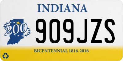 IN license plate 909JZS