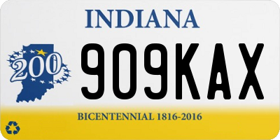 IN license plate 909KAX