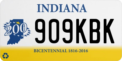 IN license plate 909KBK