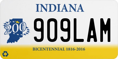 IN license plate 909LAM
