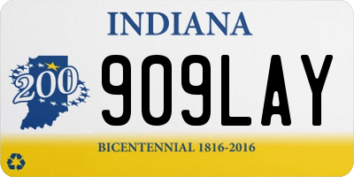 IN license plate 909LAY