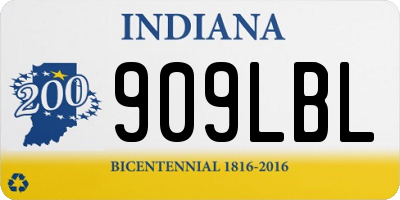 IN license plate 909LBL