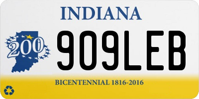 IN license plate 909LEB