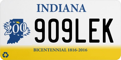IN license plate 909LEK