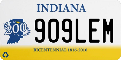 IN license plate 909LEM