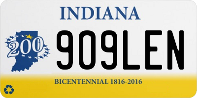 IN license plate 909LEN