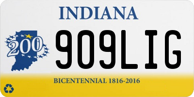 IN license plate 909LIG
