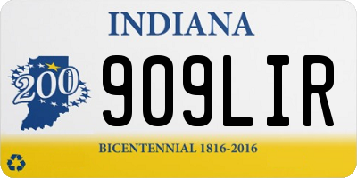 IN license plate 909LIR