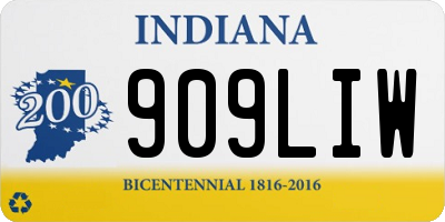 IN license plate 909LIW